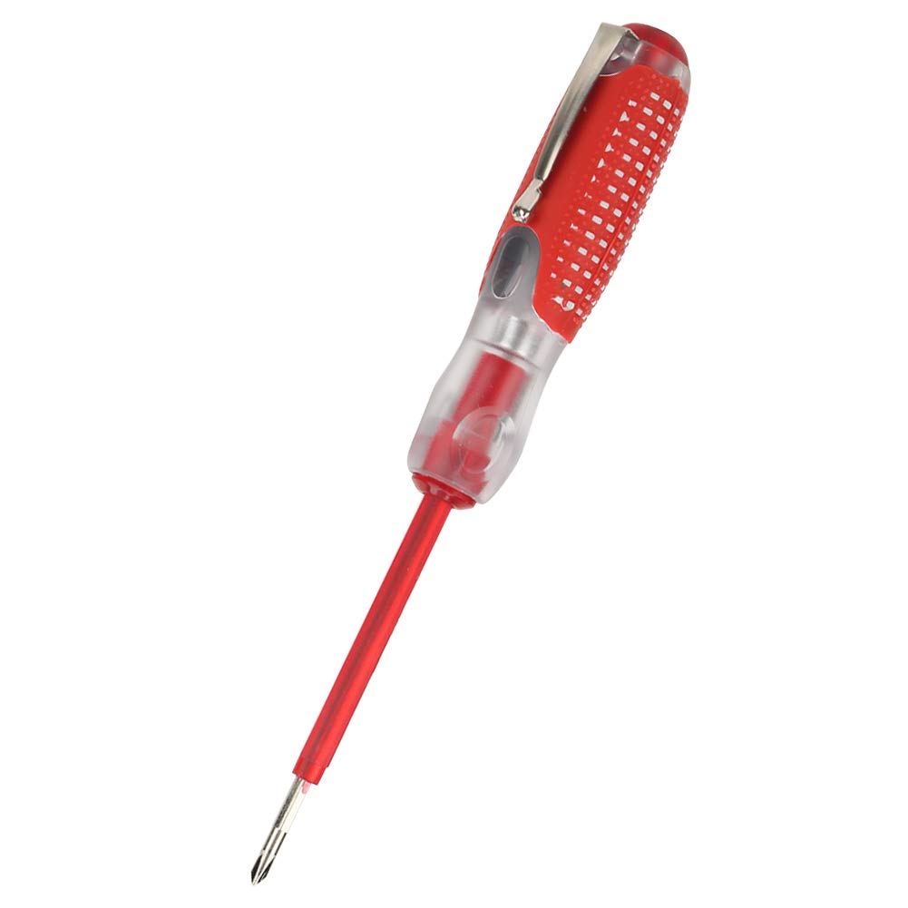 Electrical Mains Voltage Tester, Screwdriver Electrical Tester Screwdriver 100-500V Voltage Electric Testers Pen with Safety Insulated Handle for Checking Circuits, Fuses, Switches - Red