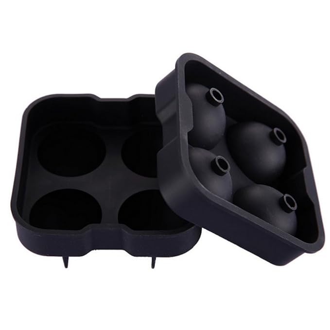 Compra 4 cavidades, bola de hielo, hielo molde redondo molde para ...