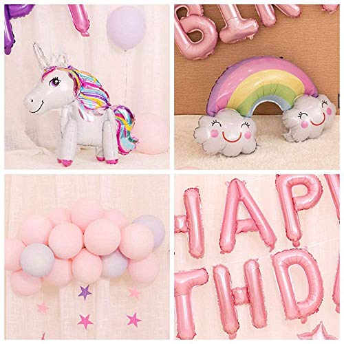 Happy birthday banner, toy story birthday party supplies Unicorn Party Decoration for Girl Boy Birthday, birthday decorations, Gold Balloons, Pink & Purple Balloon