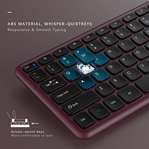 Wireless Keyboard and Mouse, Jelly Comb 2.4GHz Ultra Thin Full Size
