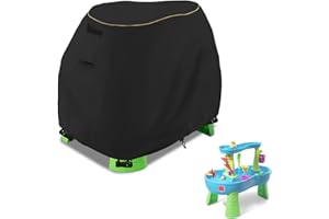 LSongSKY Kids Water Table Cover for Step2 Rain Showers Splash Pond Water Table,Waterproof 600D Heavy Duty Outdoor Kids Water Table Cover(Black,Cover only)