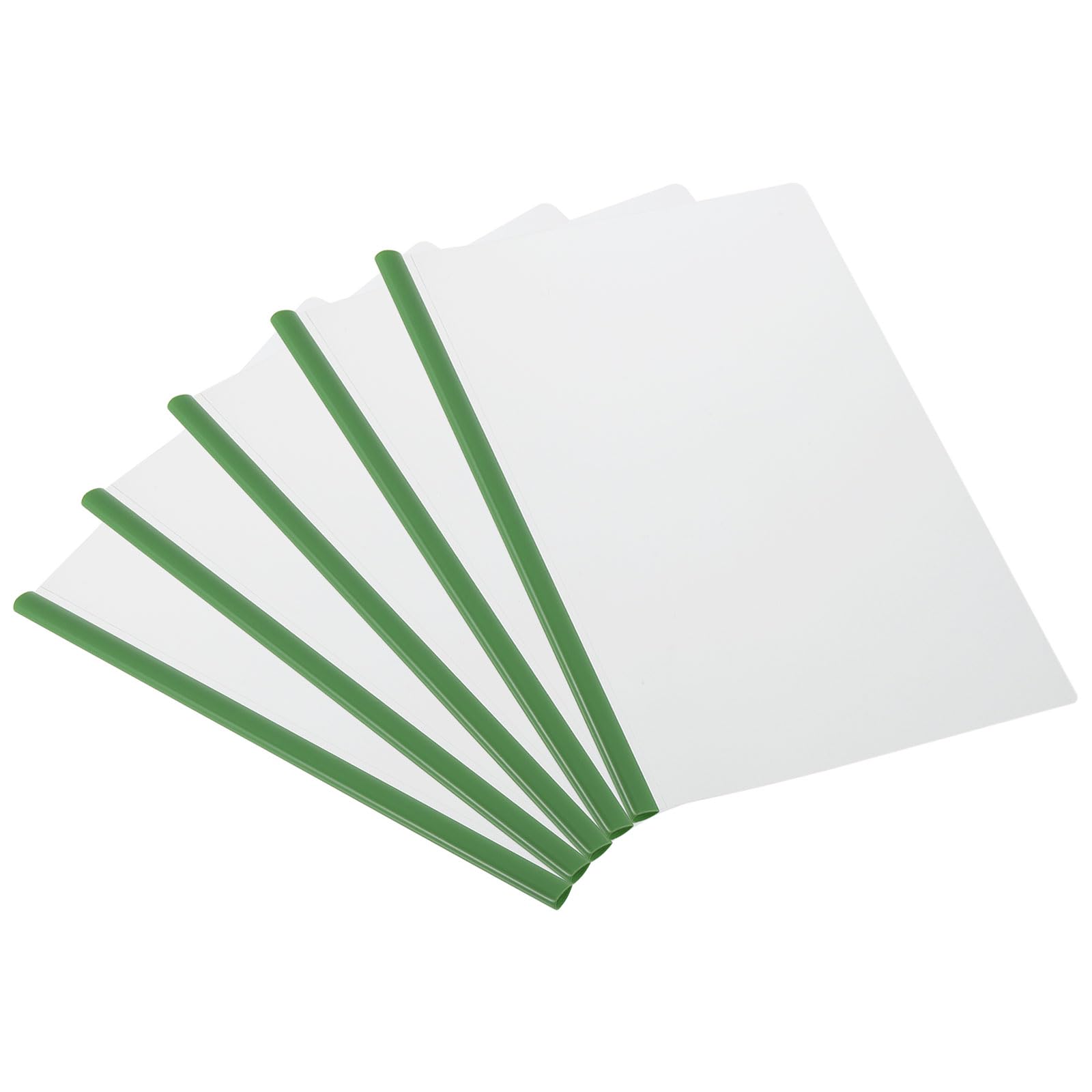 PATIKIL Clear Report Covers with Sliding Bars, 5 Pcs 8 mm Slide-Grip Resume Cover 50 Sheets Capacity, A4 Presentation Folders for File, Resume, Green