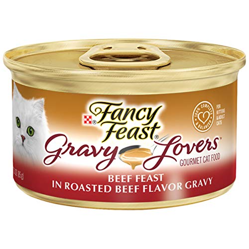 Purina Fancy Feast Gravy Wet Cat Food, Gravy Lovers Beef Feast in Roasted Beef Flavor Gravy - (24) 3 oz. Cans