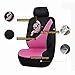 Flying Banner Car Seat Covers Full Set Front Seats and Rear Bench Polyester Cover Embroidered Butterfly Three-Dimensional (3D) Pink with Black