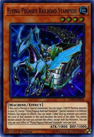 Yu-Gi-Oh! - Flying Pegasus Railroad Stampede - LED4-EN036 - Legendary Duelists: Sisters of The Rose - 1st Edition - Super Rare