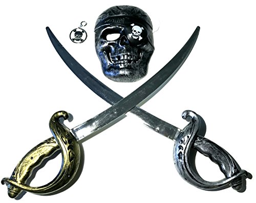Uniton - Pirate-Style Swords with Mask & Earring -- (Costume Accessory)