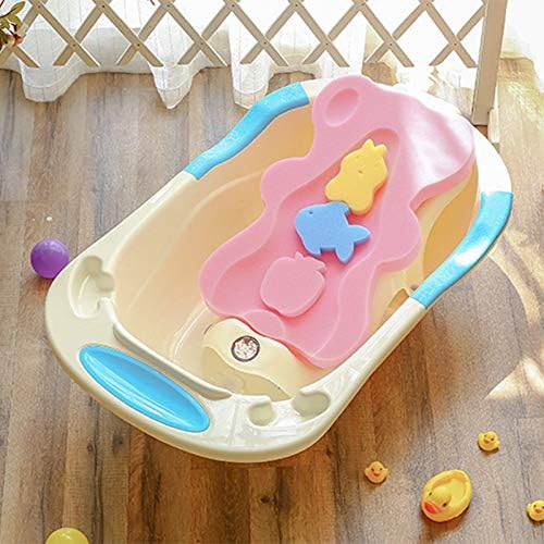 Infant Bath Sponge for Age 1-3Y Comfy Baby Bath Mat Skid Proof Newborn Bath Cushion (Pink), 4 Count (Pack of 1) - Image 4