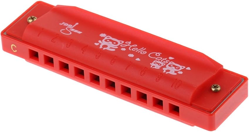 Amazon Co Jp プラスチック製 10穴 ハーモニカ 口のオルガン 楽器 おもちゃ かわいい 玩具 ボックス付き 4色選べる レッド 楽器 音響機器