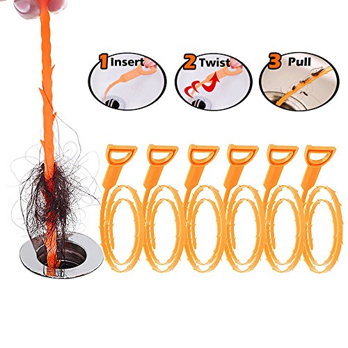 FATHER.SON Hair Drain Clog Remover Drain AND Snake Cleaning Tool (6pcs 25inch)