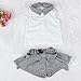 FEITONG Girls Sleeveless T-Shirt Shorts Set Clothes Suit (Age:2-3Y) White