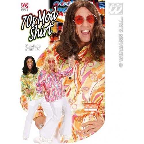 Mens 70s Mod Shirt 3 Cols Costume Extra Large UK 46" for 70s Hippy Hippie Fancy Dress