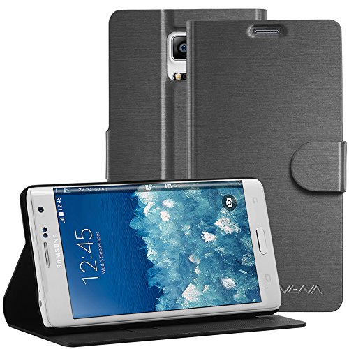 Galaxy Note Edge Wallet Case - VENAÂ® [vSuit] Slim Fit Leather Case with Stand and Card Slots for Samsung Galaxy Note Edge (Black)