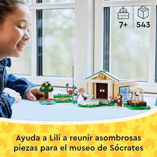 Animal Crossing The Socrates Museum Collection - Jogo Interativo com Sócrates e Lili Minifiguras - Fósseis de dinossauros de brinquedo - Gamer Gift para meninas e meninos 7+ Anos 77056