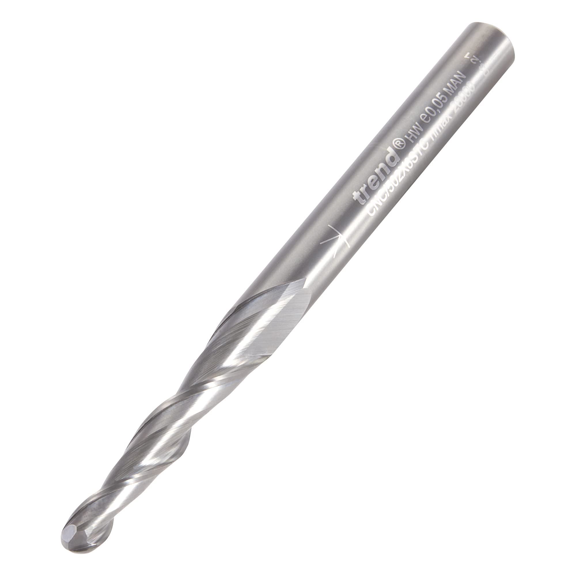 Trend CNC Tapered Ball Router Cutter, 6mm Shank, 2mm Radius and 30.5mm Cut Length, Solid Tungsten Carbide, CNC/502X6STC