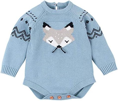 MOONHOUSE Toddler Kids Baby Girl Boys Knitted Sweater,Christmas Fox Cosplay Winter Tops Romper Jumpsuit Party Costume