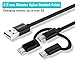 Digital Ant 3 in 1 Charging and Data Syn Cable/3 in 1 Charging Cord Nylon Braided Cable Compatible with Android and i-Products, Twin-Pack (5 Feet-Black)