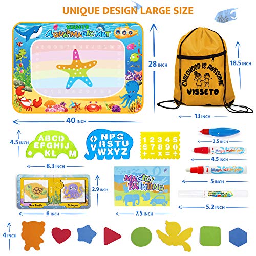 VISSETO X-Large Aqua Magic Mat 40x28'' | Kids Educational Toys Aqua Mat | Kids Painting Reusable Wat - //coolthings.us