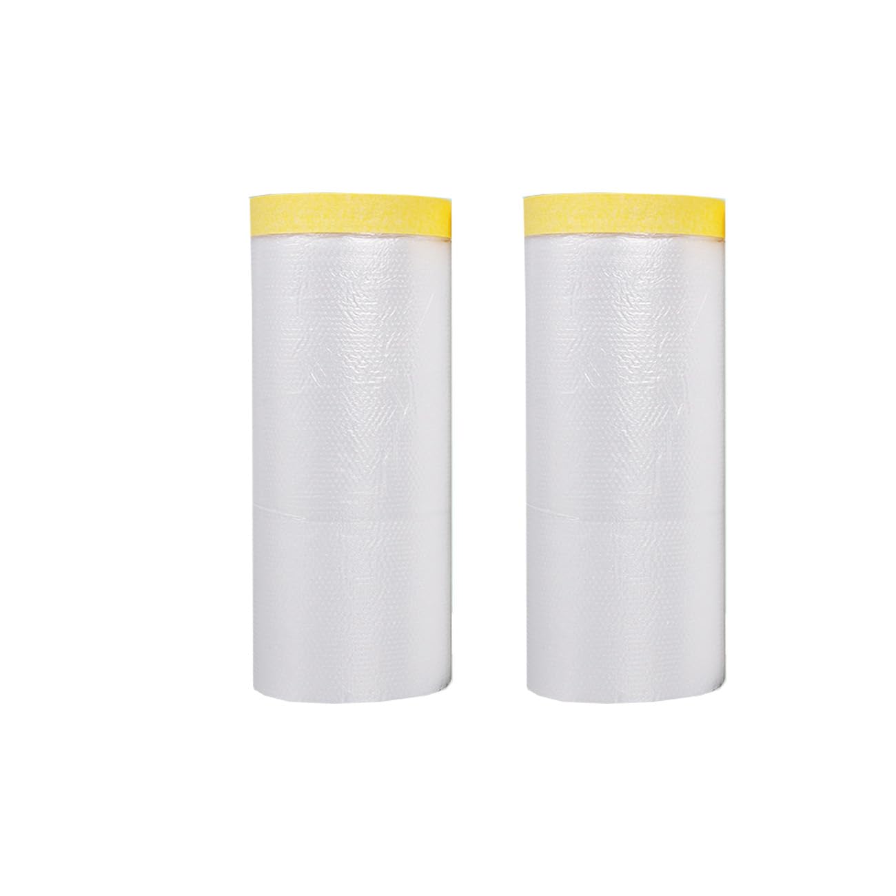 2 Rolls Pre-taped Masking Film Tape Sheets, 40m Painters Masking Tape for Painting, Tape and Drape Plastic Sheeting for Decorating, Dust Proof, for car, Applicance, Carpet Protection, 240cm x 20m