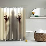 GWELL Mysterious Scary and funny Man Silhouette Shadow Polyester Fabric Waterproof Shower Curtain Bathroom with 12 Hooks (70.86X70.86-Inch, #14)