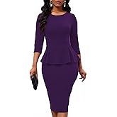 Women's Bodycon Pencil Dress Church Teacher Office Modest Business Wear to Work Sheath Suiting Dresses