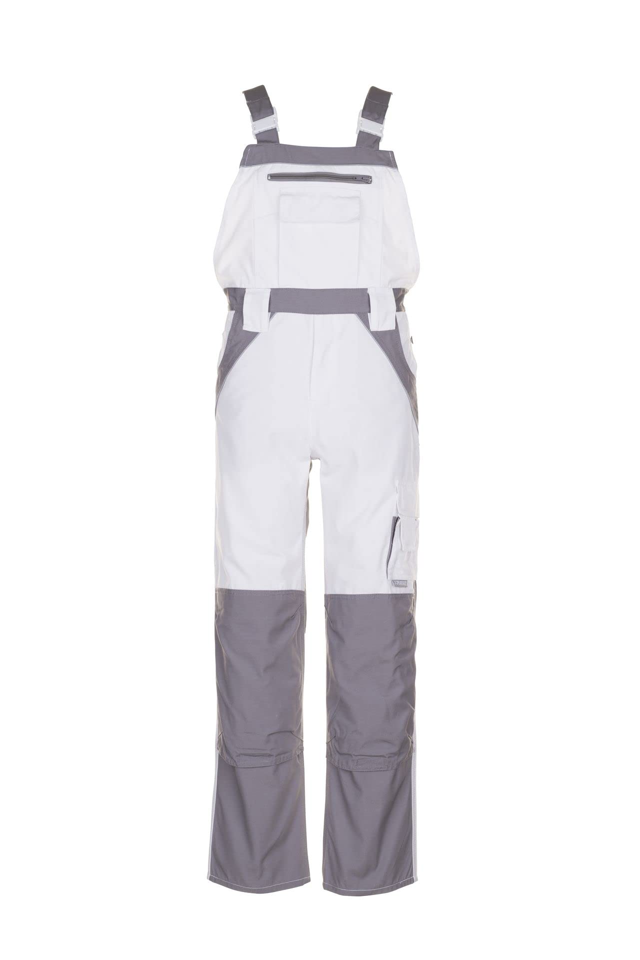 Planam 2523064 Size 64 "Plaline" Dungarees - Pure White/Zinc