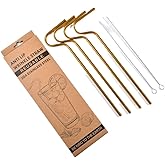 6Pcs Reusable Stainless Steel Drinking Straws Set | Eco-Friendly Reusable Set