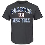 NFL Heart & Soul New York Giants Basic Tee, Charcoal Hearther, Large, Large
