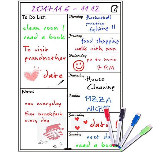 Magnetic whiteboard calendar for fridge,ideal for menu …
