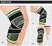Efanr 1 Pair Knee Compression Sleeve, Knee Brace Protective Pad Kneepad with Adjustable Strap, Ankle Wrist Leg Support Bandage Kneepad for Basketball, Running, Jogging, Sports, Arthritis (Green, XXL)