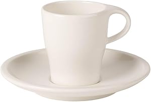 Coffee Passion Espresso Cup & Saucer Set by Villeroy & Boch - Premium Porcelain - Made in Germany - Dishwasher and Microwave Safe - 3 Ounce Capacity