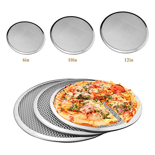 Efanr Pack of 12 Pizza Pans with Holes, Aluminum Nonstick Pizza Pan Round Shape Baking Screen Seamless-Rim for Commercial Restaurant Use, 6-Inch, 10-Inch, 12-Inch (12-Inch) - Thumbnail 4