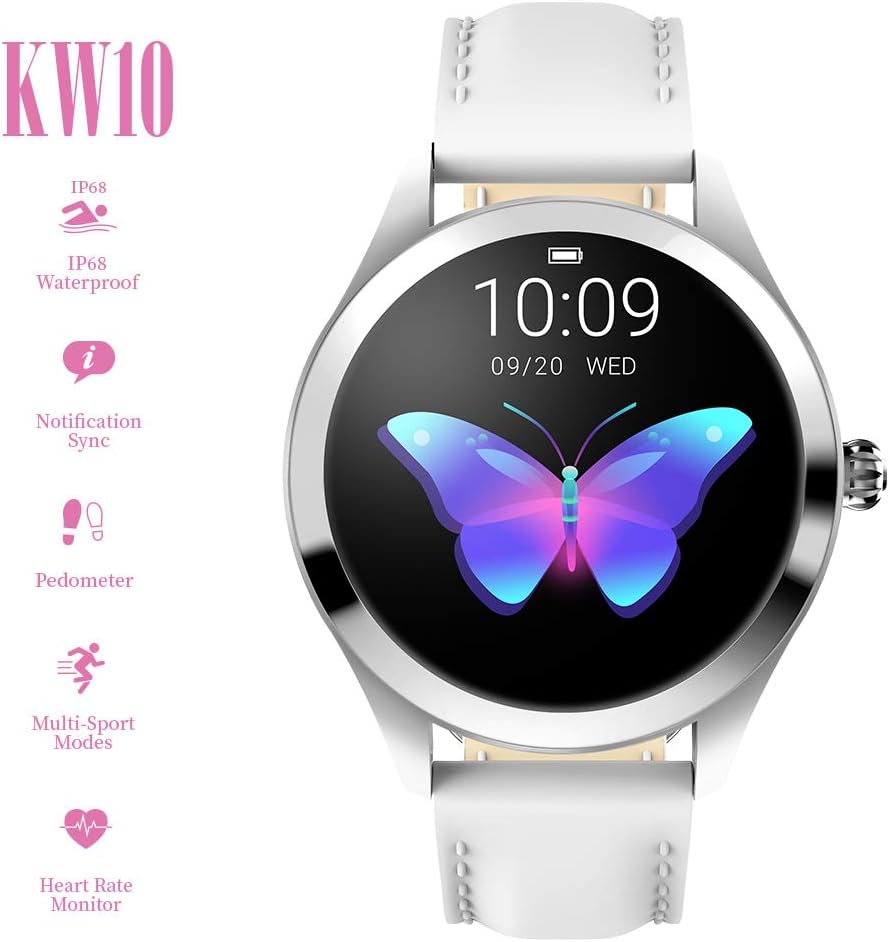 CIGOO KINGWEAR KW10 Smart Watch Sportwatch Women IP68 Waterproof Heart Rate Monitoring BT Fitness Tracker for Android iOS Fitness Bracelet Smartwatch