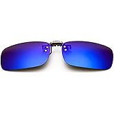 Onrtry Polarized Clip-On Flip Up Sunglasses Over Prescription Glasses for Women Men Metal Clip Rimless Sun Glasses