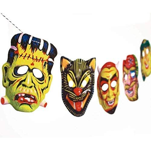 Vintage Halloween Masks Garland handmade photo