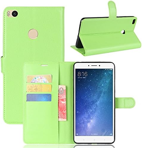 AICEDA Xiaomi Mi Max 2 Flip Cover, Case, Hear Card Slot [Stand Feature] Leather Wallet Case Vintage Book Style Magnetic Protective Cover Holder for Xiaomi Mi Max 2 - Green