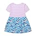 Fiream Girls' Casual Short-Sleeved Striped T-shirt Dress(Red,3T)