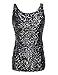 PrettyGuide Women Shimmer Glam Sequin Embellished Sparkle Tank Top Vest Tops Black, US 16-18
