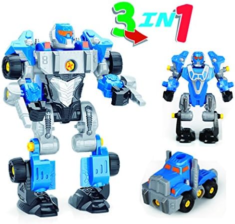 Yeezee Take Apart Toys, 2 Pack Take Apart Robot,Build Your Own Transformers with 30 Piece Constructions Set- Including a Constrution Robot,Toy Vehicle and Electric Lighting Drill