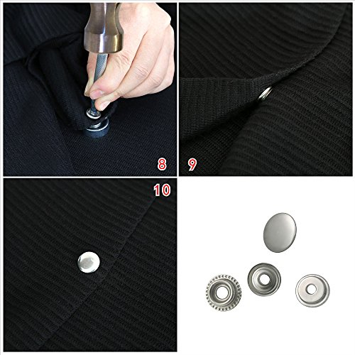 80 Pieces Stainless Steel Fastener Snap Set, Include Button Stud Socket and Eyelet,12.55mm Cap - Thumbnail 6