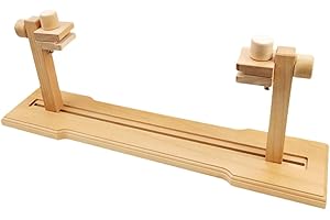 TIDTALEO Adjustable Beech Wood Embroidery Stand for Table Use Stable Wide Base Cross Stitch Frame Holder
