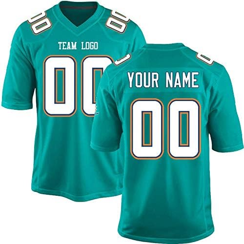 Custom American Football Game Jerseys Design Logo Stitch Embroidered Your Team T-Shirt Miami Men