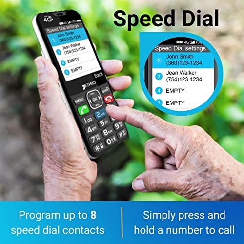 Jethro SC490 Unlocked 4G Big Button Cell Phone for Seniors, Convenient