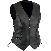A&H Apparel Men's Genuine Leather Vest | Top-Grain Biker Vest With Concealed Carry Pockets