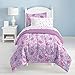dream FACTORY Purple Princess Hearts And Crowns Girls Comforter Set, Multi, Twin, 2D742101MU