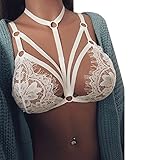 Ghazzi Sexy Lingerie for Women for Sex Women's Lingerie Lace Floral Brassiere Bra Halter Ultrathin Underwear Clearance (M, White)