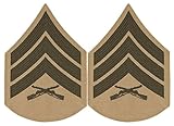 Green on Khaki USMC Chevrons - Sergeant - Male