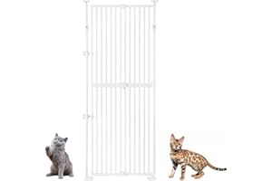 unipaws 75" High Extra Tall Cat Gate, Auto Closing and No Drilling Safety Gate for Doorway Hallway Stairs,Cat Dog Proof, Fit 