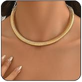 cotwdi Chunky Gold Choker Necklaces for Women Thick Gold Statement Necklace for Women Chunky Silver Necklace Non Tarnish Silver Collar Necklace Fashion Trendy Jewelry