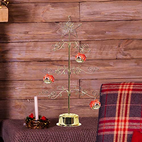 HOHIYA 24 Inch Metal Ornament Display Tree Stand Rotating Holder Hanger