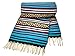 Spirit Quest Supplies Bodhi Blanket Mexican Style Throw Blanket - Falsa Blanket for Yoga, Picnics, Beach, Tapestry, Camping, & More (Silver Moon: Teal, Purple, Gray, Black, Tan)